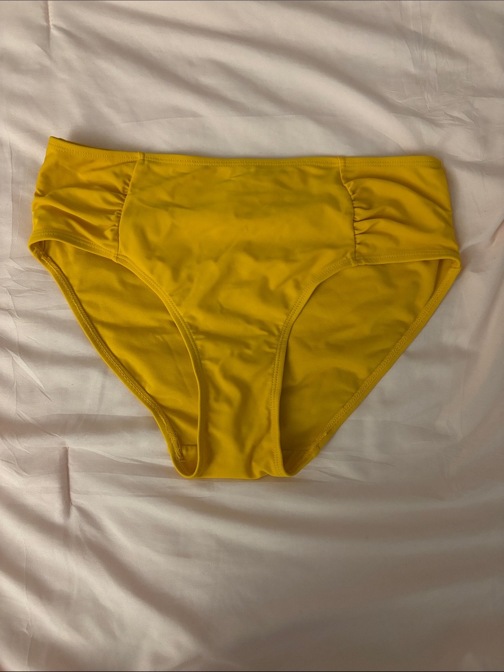 New York & Company Yellow High-Waist Bikini Bottom